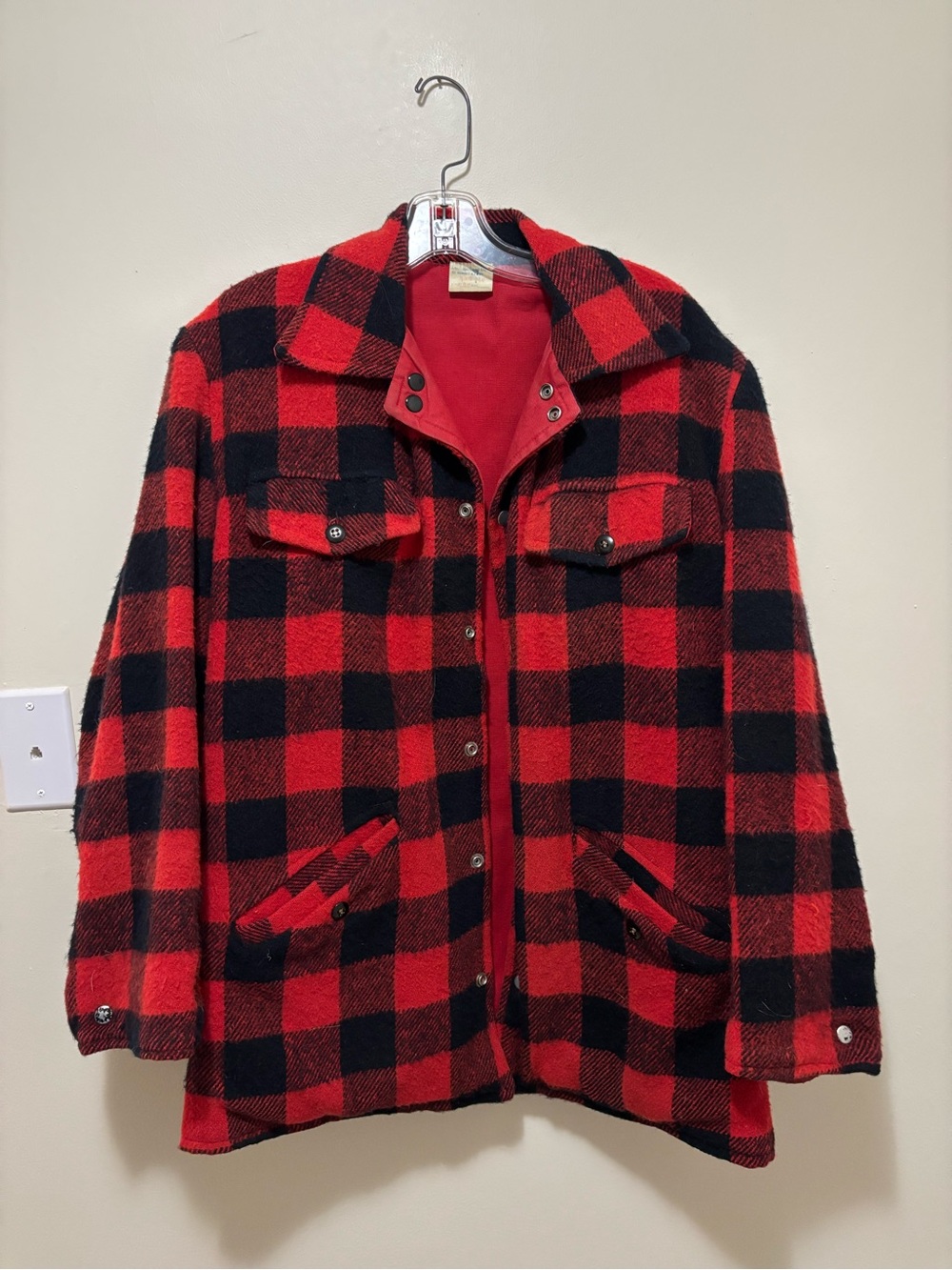 Vintage 70s / 80s B&C Sportswear Toronto Red/Black Buffalo Plaid Reversible